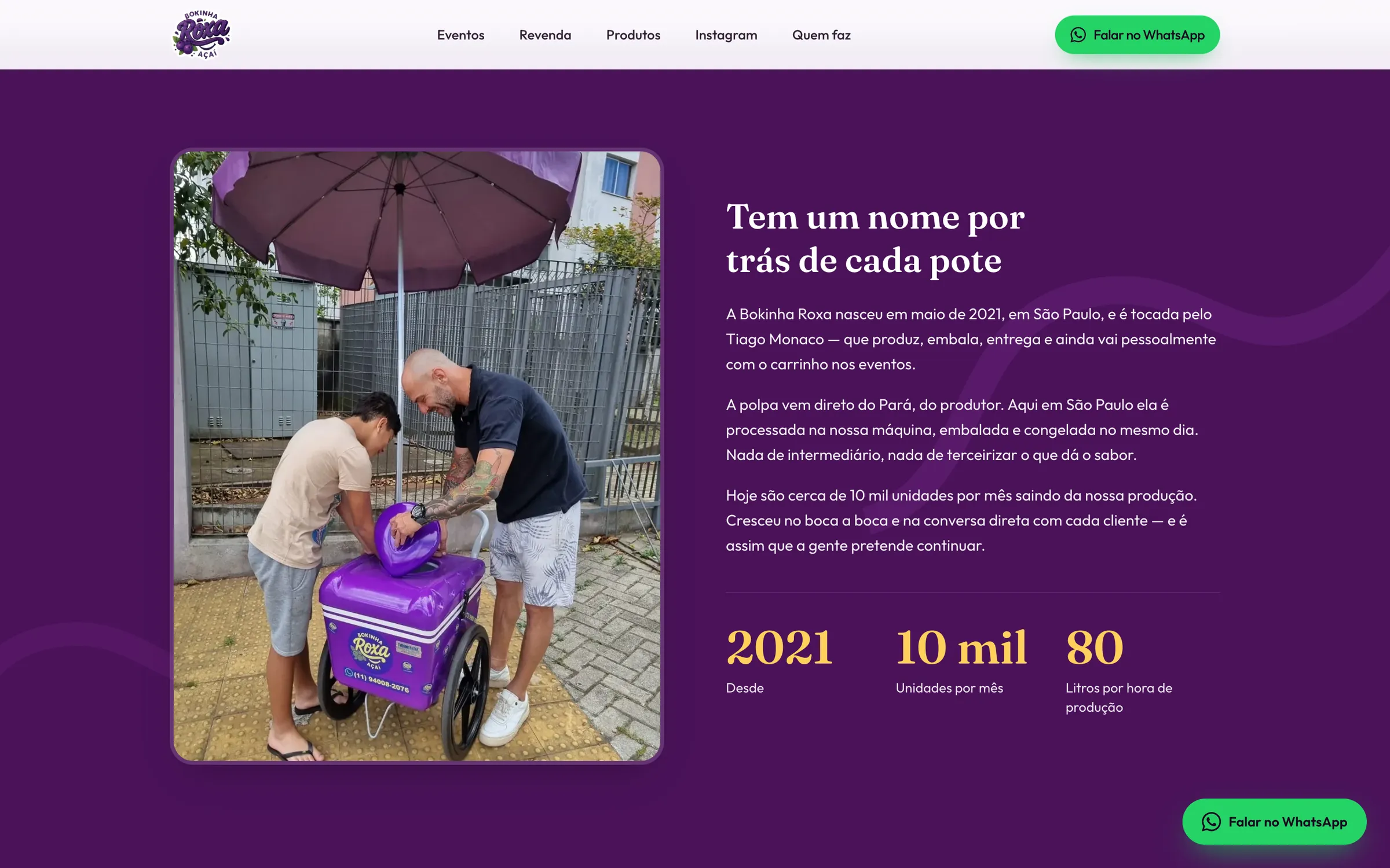 Seção “Tem um nome por trás de cada pote”